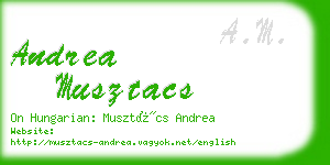 andrea musztacs business card